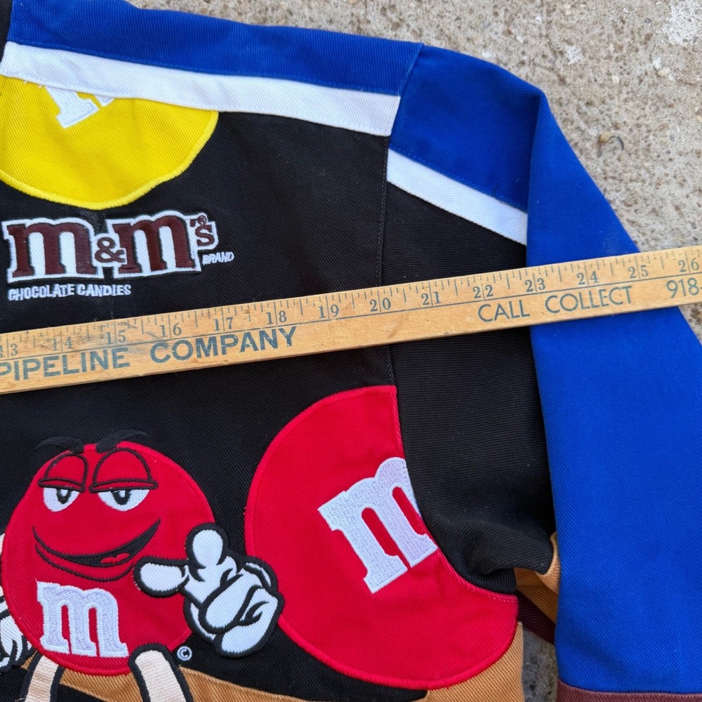 Vintage JH Design M&M's Racing Jacket Large Full Graphic Candy Promo NASCAR S - Picture 4 of 6